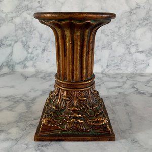 Large Brown/Gold Candle Holder Pedestal